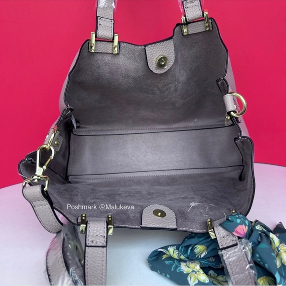 NWT 3 pcs! Steve Madden Bparker Crossbody Purse Handbag Color Mushroom Taupe - Picture 8 of 11